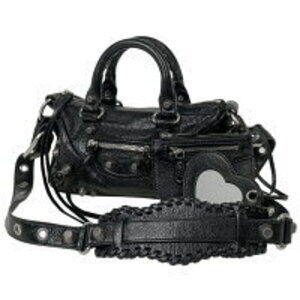 Balenciaga Le Cagoule shoulder bag handbag black leather